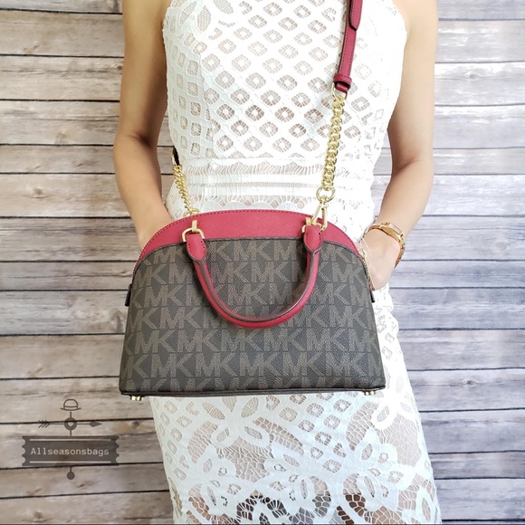 NWT Michael Kors Emmy small dome satchel cherry - Picture 2 of 8